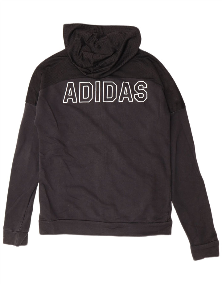 Adidas Herren-Kapuzenpullover mit Reißverschluss, mittelschwarz, Baumwolle