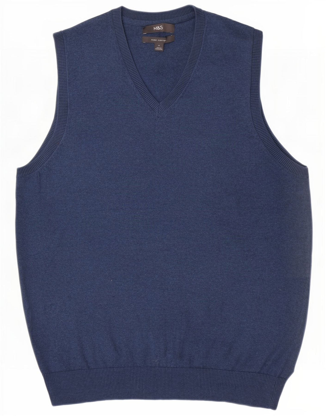 Marks & Spencer Herren-Weste-Tanktop aus mittelblauer Baumwolle