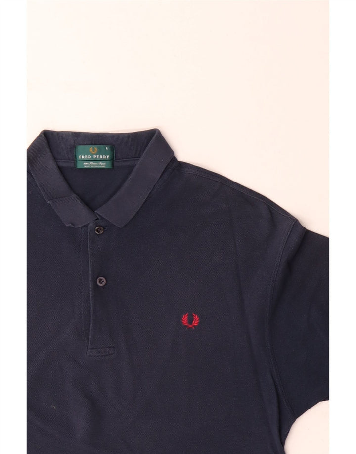 Fred Perry Herren-Poloshirt, große marineblaue Baumwolle