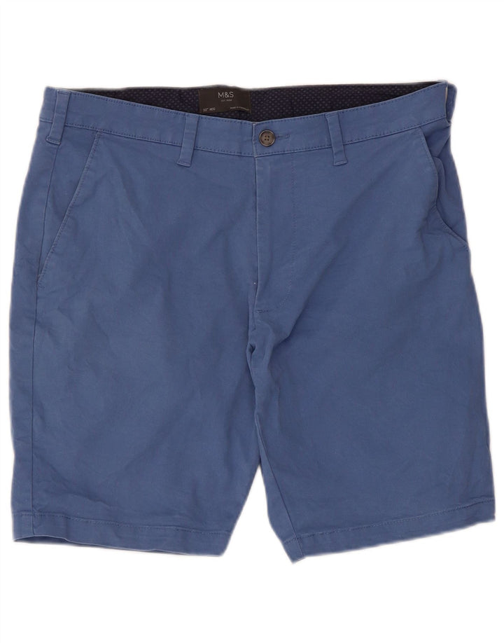 Marks & Spencer Herren Chinoshorts W32 mittelblaue Baumwolle