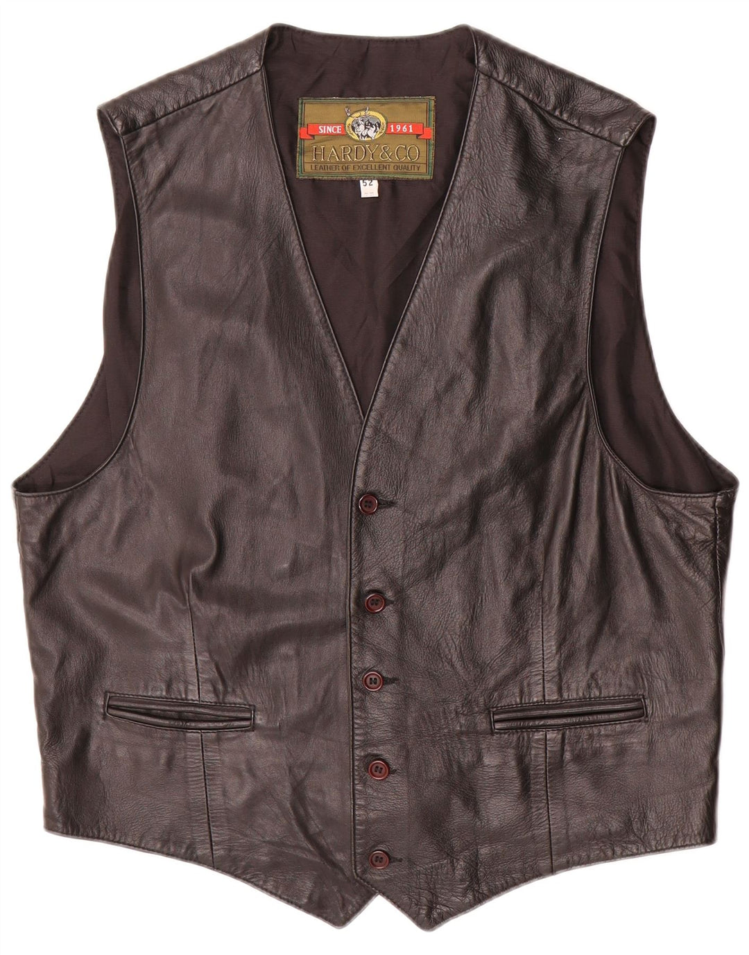 Vintage Herren Lederweste IT 52 Großes schwarzes Leder
