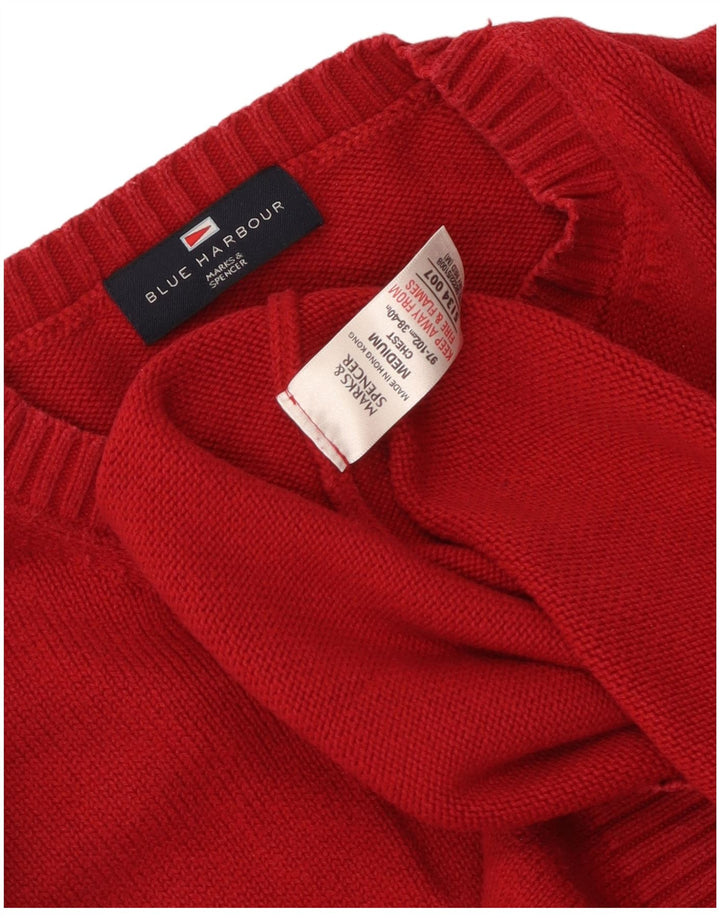 Marks & Spencer Herren-Pullover mit Rundhalsausschnitt, UK 38/40, Mittelrot