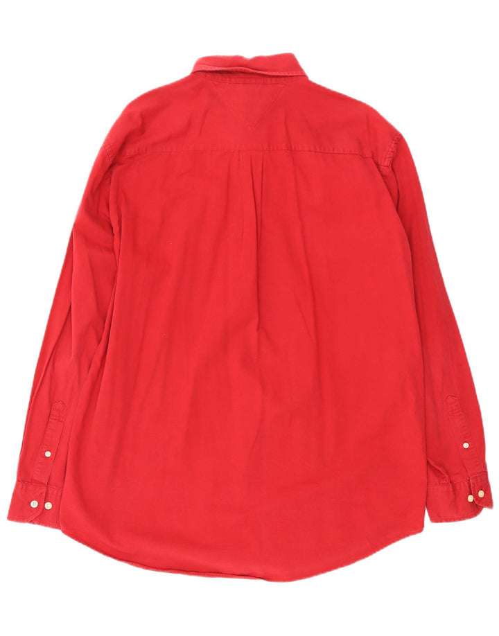 Tommy Hilfiger Herrenhemd XL, rote Baumwolle