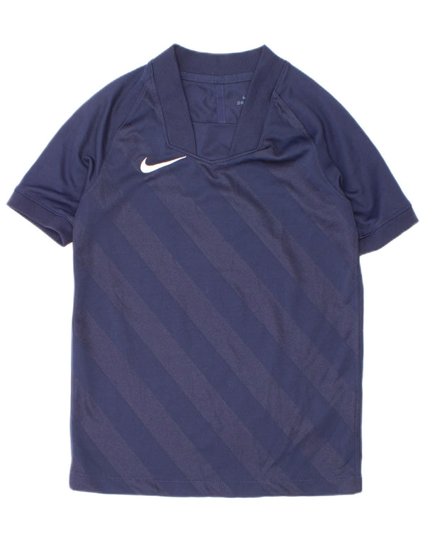 Nike Dri Fit T-Shirt für Jungen, 6–7 Jahre, XS, Marineblau, gestreift, Polyester