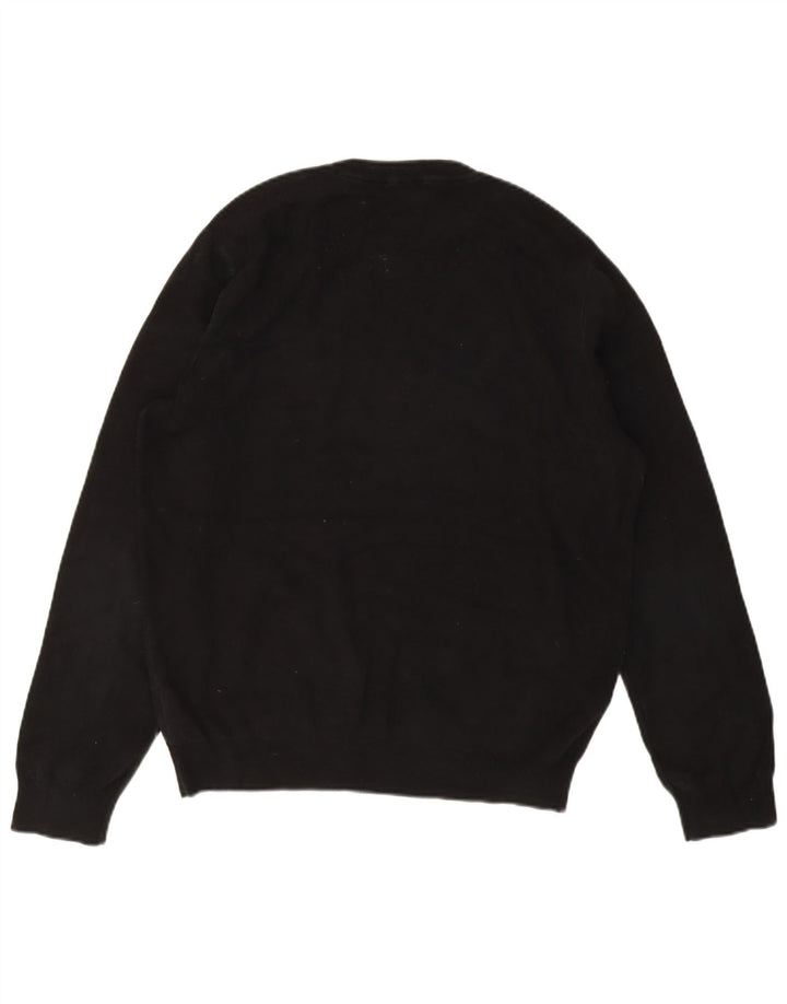 Cos Herren-Pullover mit Rundhalsausschnitt, mittelschwarz, Baumwolle