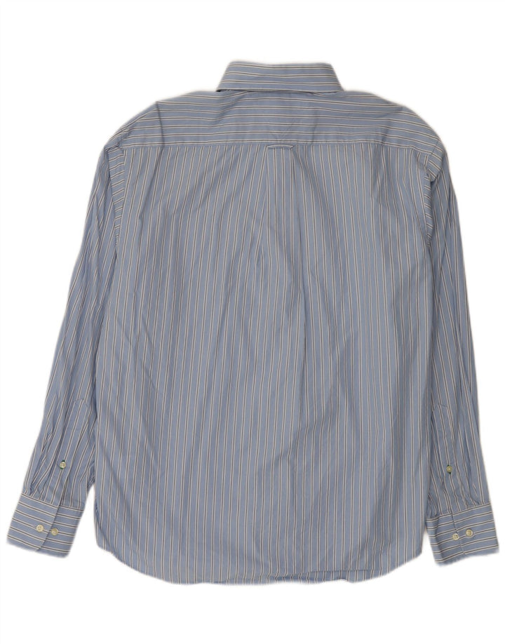 Tommy Hilfiger Herrenhemd, Größe 16, groß, blau gestreift, Baumwolle