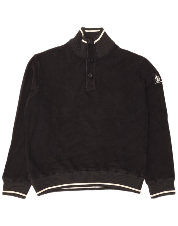 Marina Yachting Herren-Pullover mit Knopfkragen, 2XL, schwarze Baumwolle