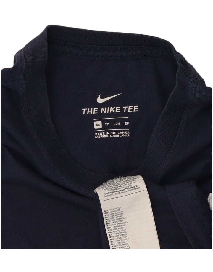 Nike Herren T-Shirt Top XS Marineblau Baumwolle
