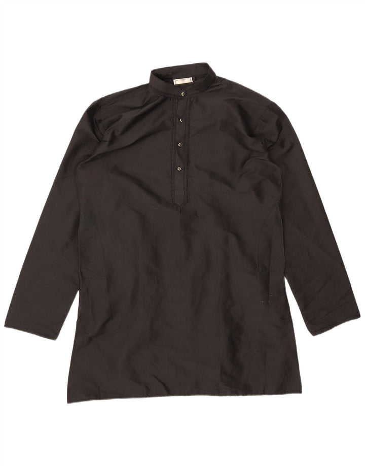 DENNIS MORTON Herren Kurta Pullover Shirt Größe 40 Medium Schwarz