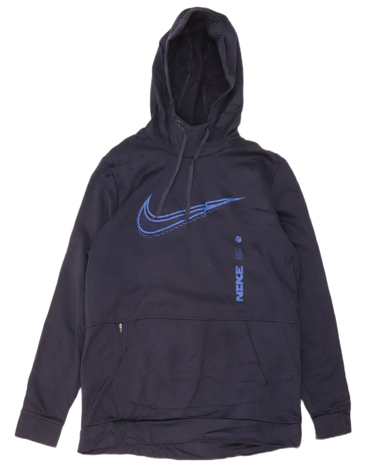NIKE Herren Dri Fit Graphic Kapuzenpullover, groß, marineblau, Polyester