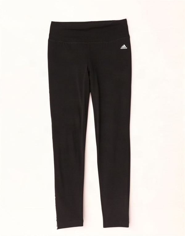 Adidas Damen Climalite Graphic Leggings UK 8/10 Small Schwarz Baumwolle