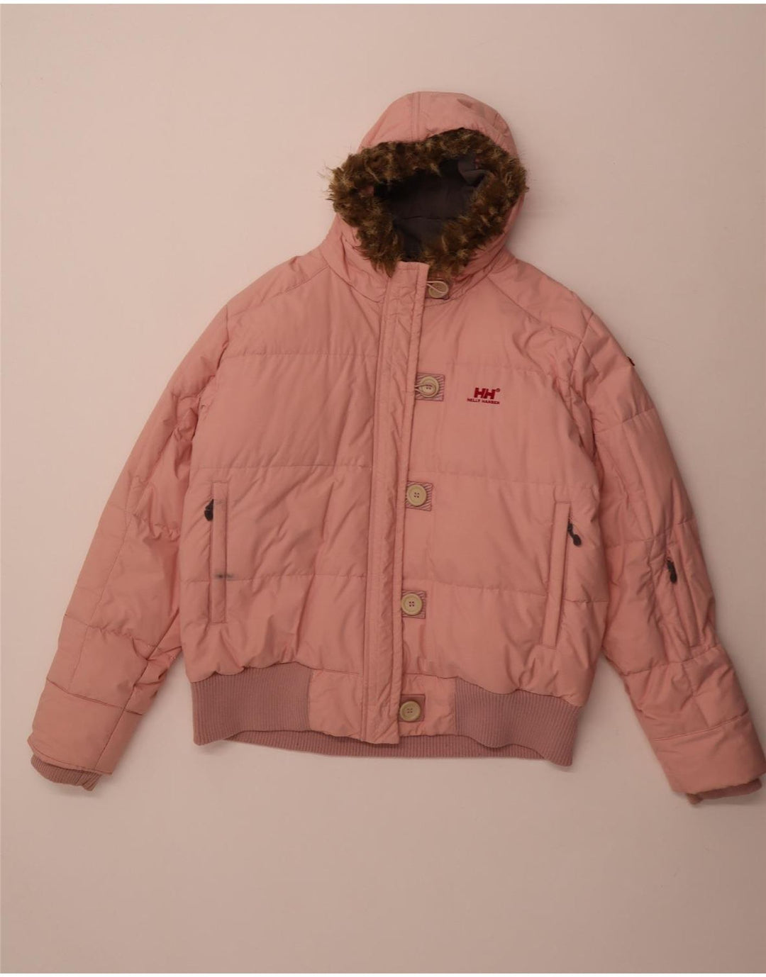 Helly Hansen Wattierte Damenjacke mit Kapuze, UK 44 2XL, rosa Nylon