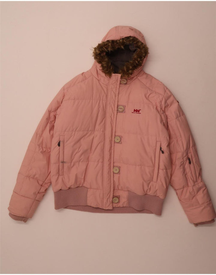 Helly Hansen Wattierte Damenjacke mit Kapuze, UK 44 2XL, rosa Nylon