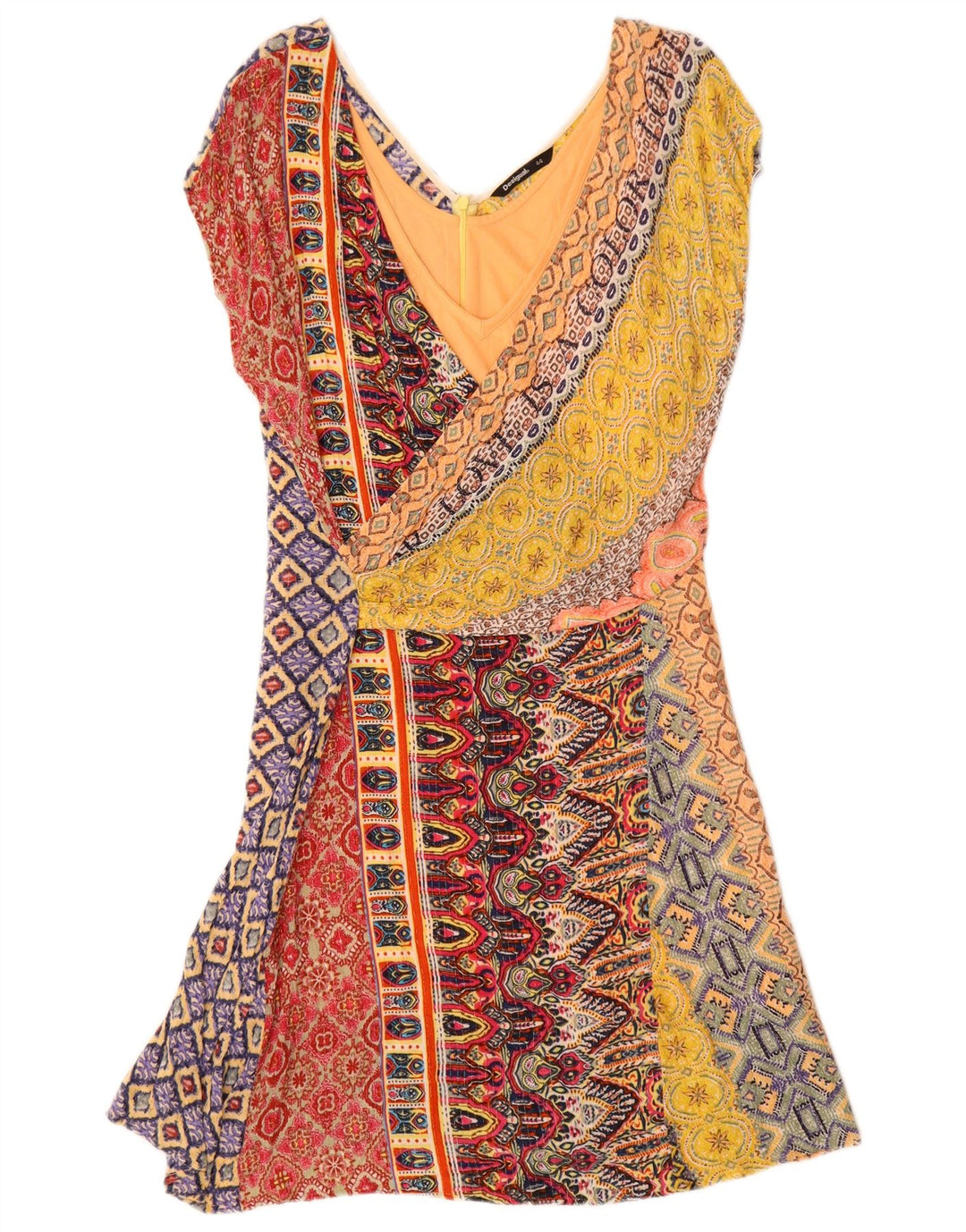 Desigual Damen A-Linien-Kleid EU 44 XL Mehrfarbig geometrisch