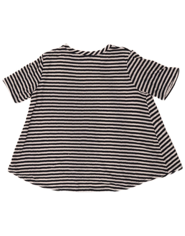 Kurzärmliger Damen-Pullover mit U-Boot-Ausschnitt von Zara, Gr. 10, Größe S, schwarz gestreift