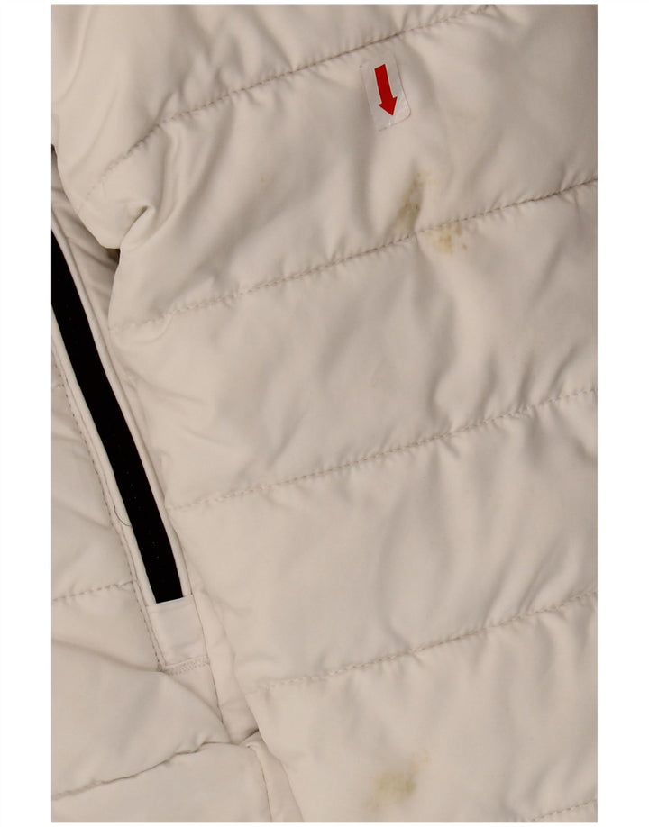 SUPERDRY Womens Hooded Padded Jacket UK 10 Small  White Polyester