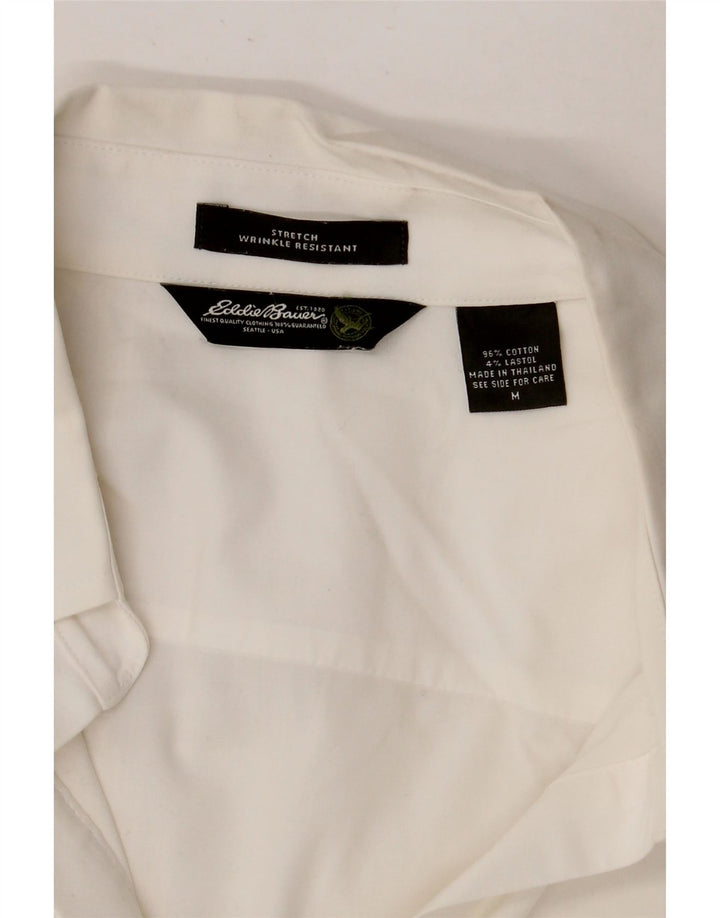 Eddie Bauer Damen-Pulloverhemd mit 3/4-Ärmeln, UK 14, mittelweiße Baumwolle