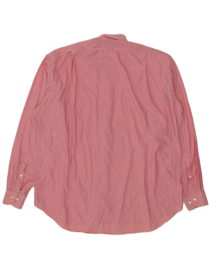 LANCETTI Herrenhemd Größe 43 17 XL Roter Nadelstreifen