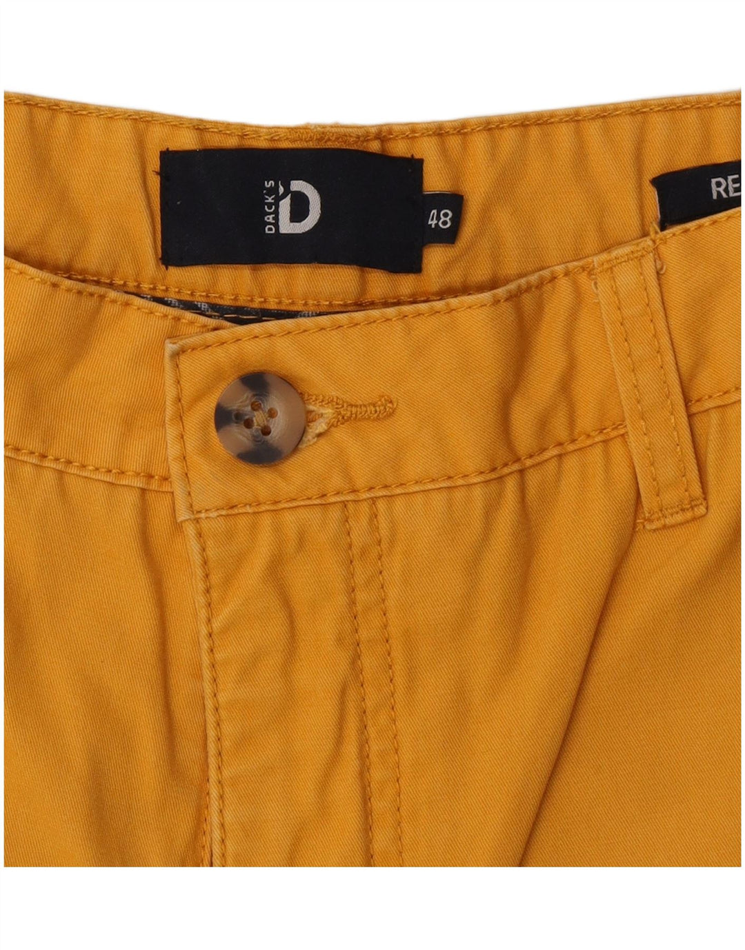 DACK'S Mens Chino Shorts IT 48 Medium W32  Yellow Cotton