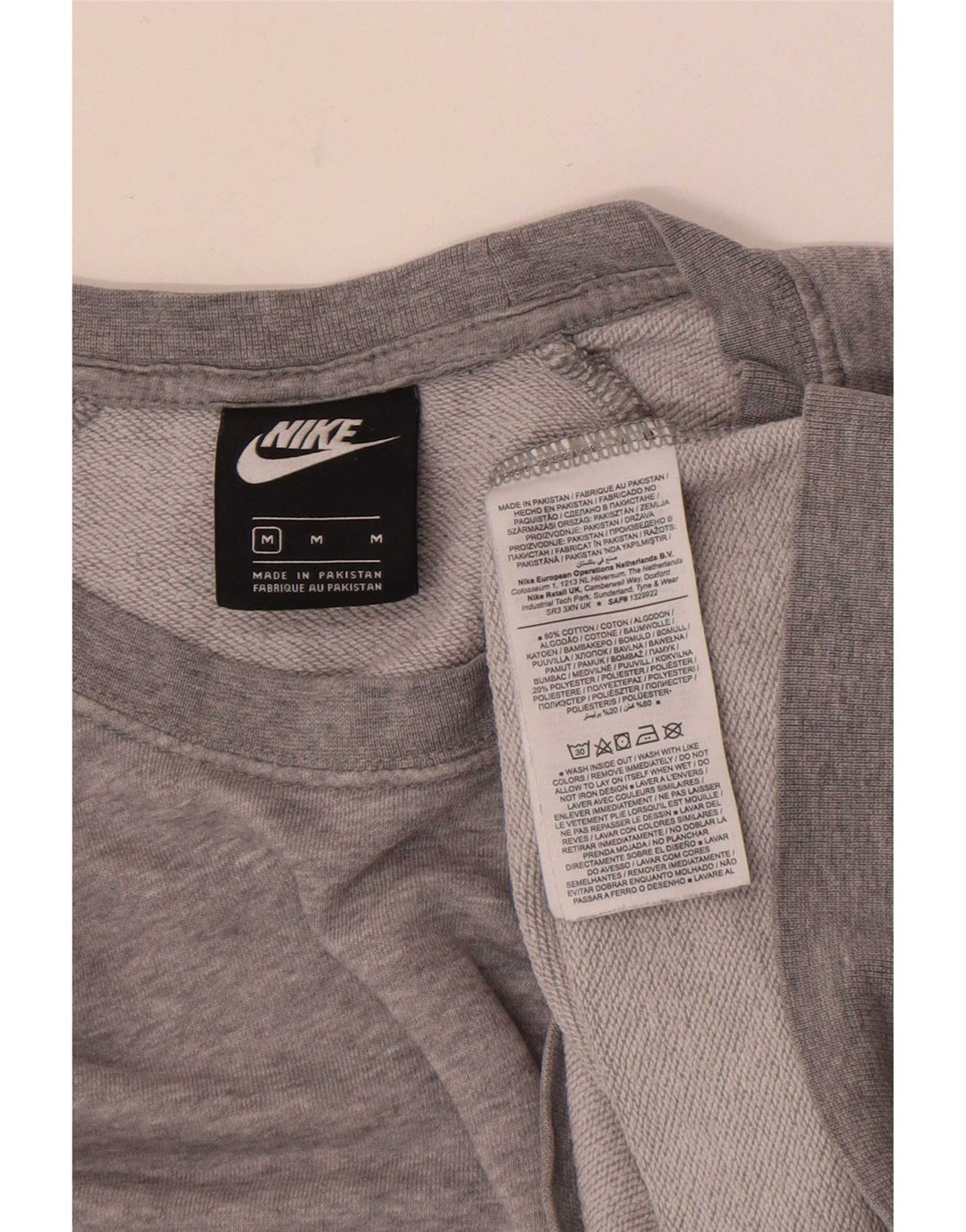 Nike Damen Sweatshirt Pullover UK 14 Mittelgraue Baumwolle