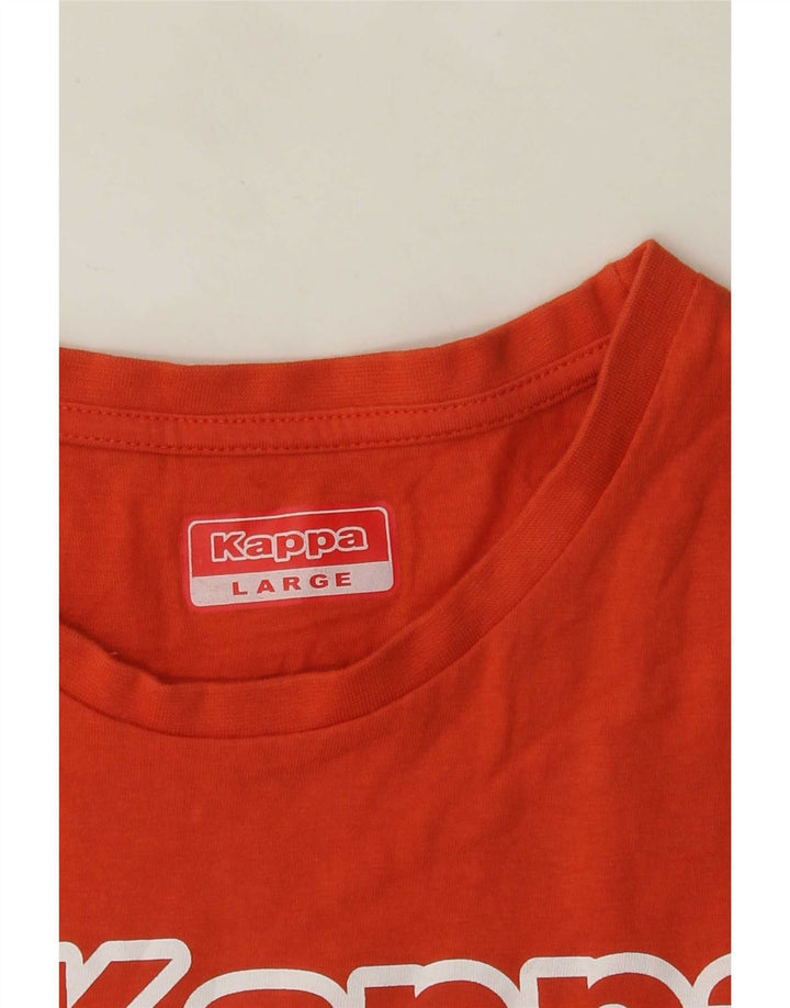 Kappa Herren Grafik T-Shirt Top Large Orange