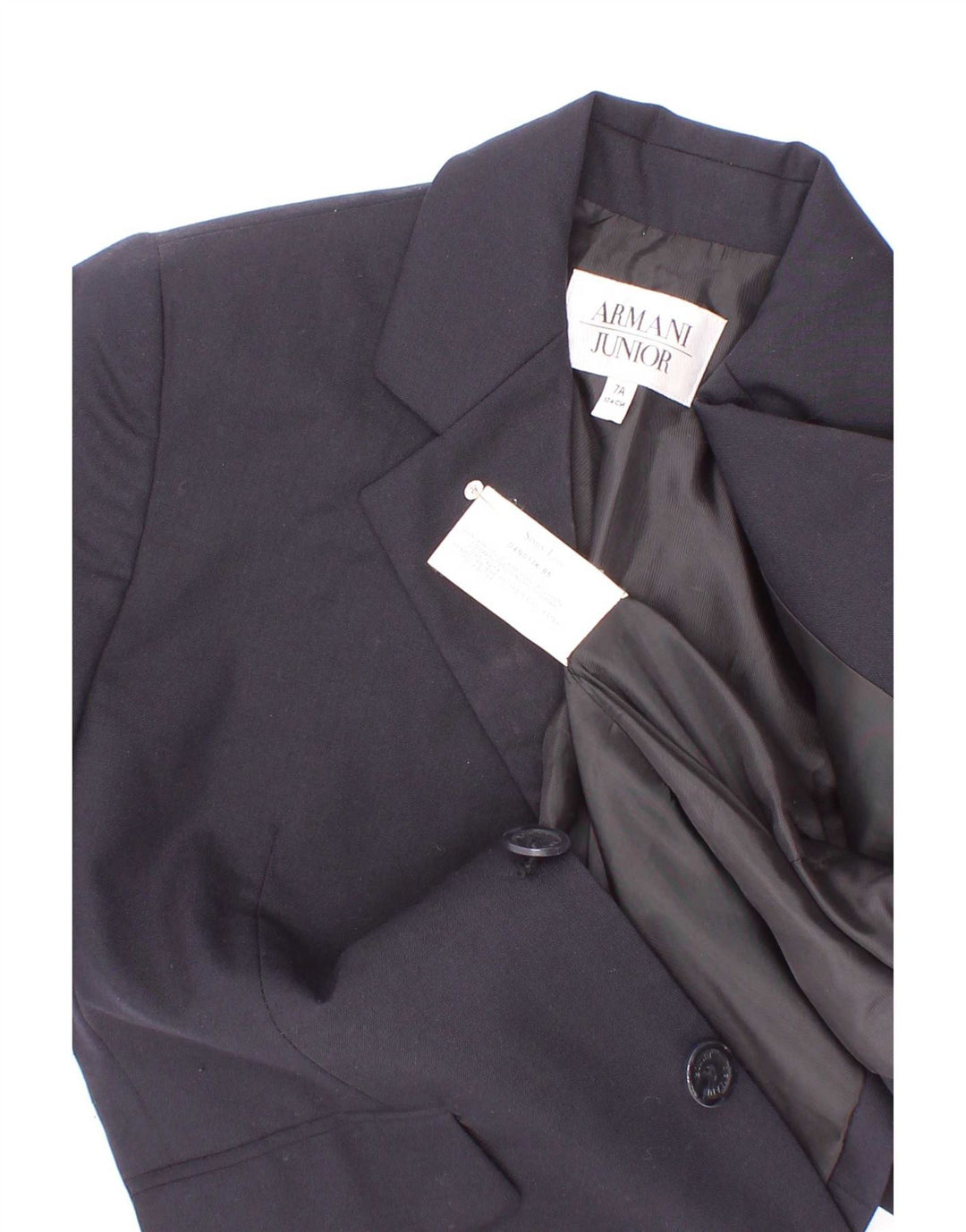 Armani Junior Jungen 3-Knopf-Blazerjacke 6-7 Jahre Marineblaue Wolle