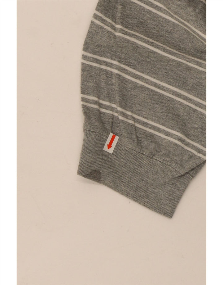 Nike Herren-Oberteil, langärmelig, XL, grau gestreift, Baumwolle