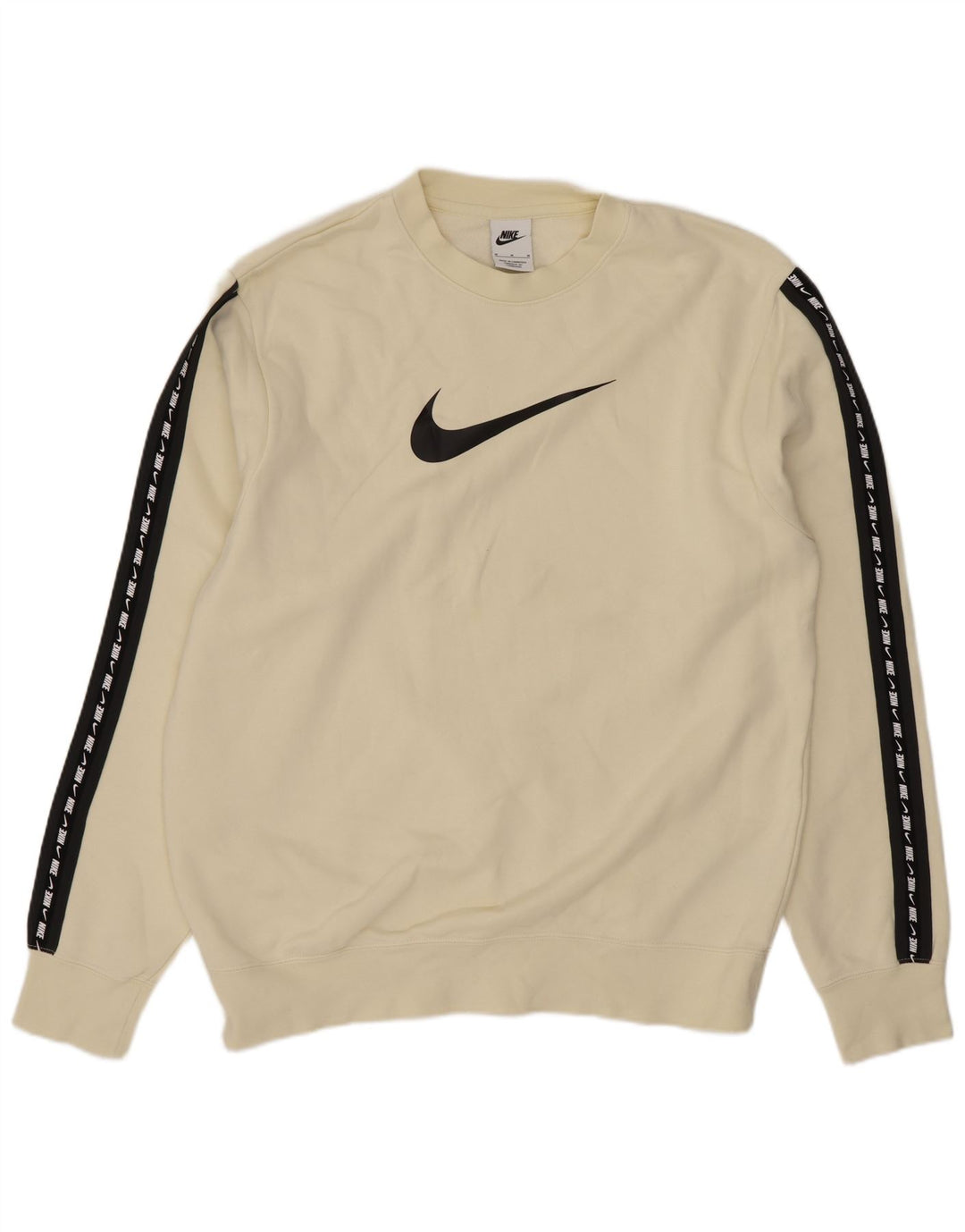 Nike Herren-Sweatshirt mit Grafik, mittelgroß, cremefarbene Colourblock-Baumwolle