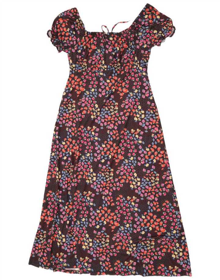 Lipsy Damen-Maxikleid, Größe S, Schwarz, Blumenmuster, Polyester