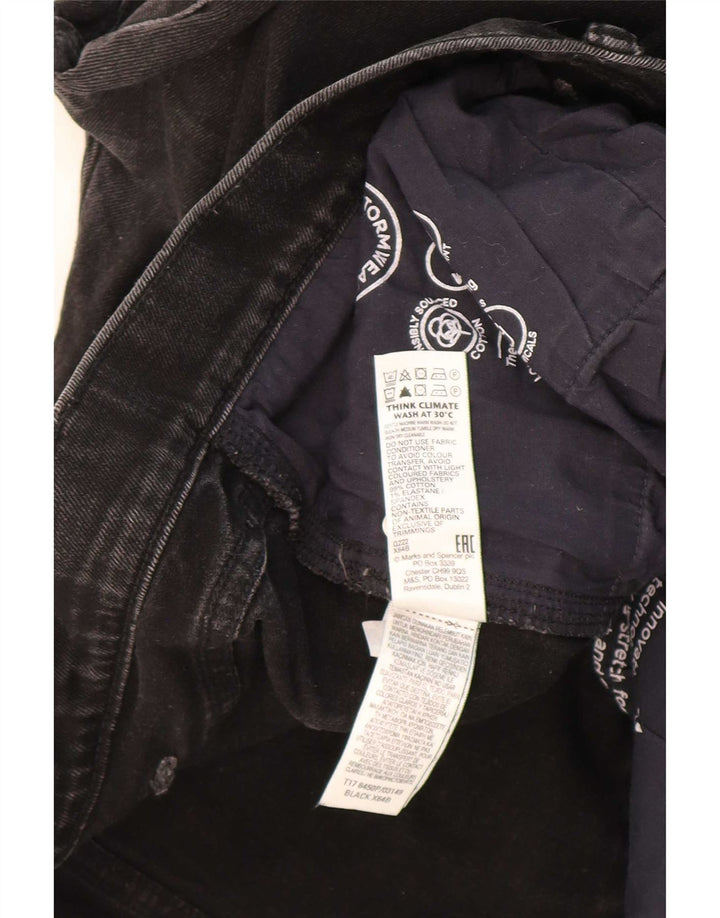 Marks & Spencer Herren Straight Jeans W42 L27 Schwarze Baumwolle