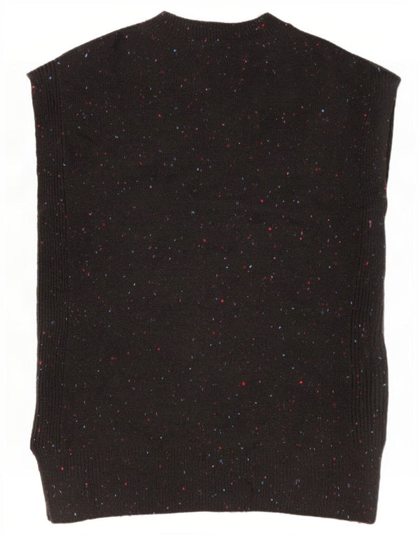Marks & Spencer Damen Weste Tank Top UK 10 Small Schwarz geflecktes Acryl