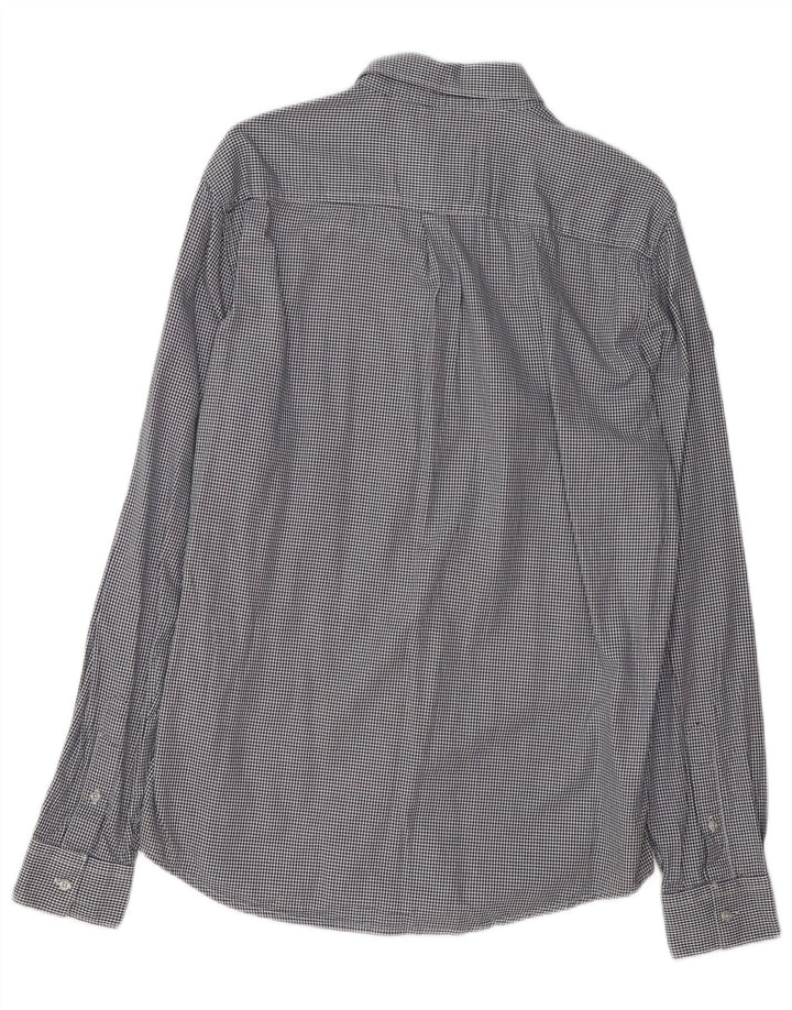 SUPERDRY Herren-Hemd, reguläre Passform, groß, marineblau, Hahnentritt-Baumwolle