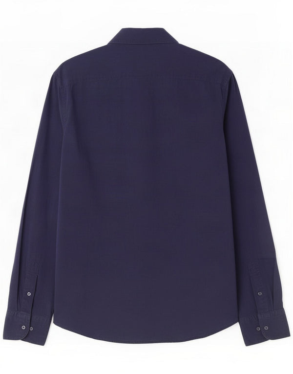 Massimo Dutti Herrenhemd XL Marineblaue Baumwolle