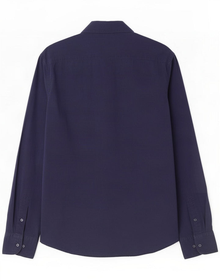 Massimo Dutti Herrenhemd XL Marineblaue Baumwolle