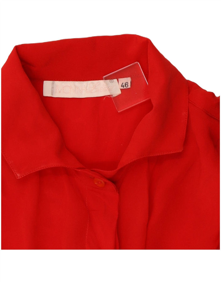 Vintage Damen Hemdbluse IT 46 Groß Rot