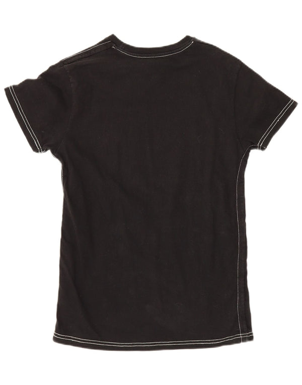 Levi's Womens Graphic T-Shirt Top UK 12 Mittelschwarze Baumwolle