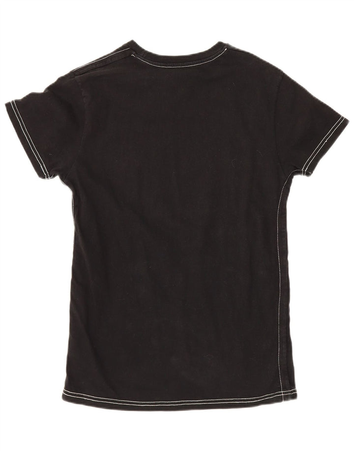 Levi's Womens Graphic T-Shirt Top UK 12 Mittelschwarze Baumwolle