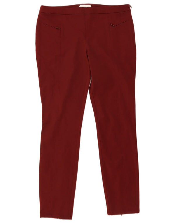 Hugo Boss Damen Skinny Freizeithose UK 8 Small W31 L28 Burgund Baumwolle