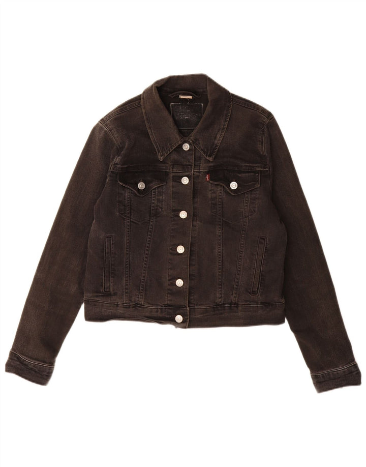 Levi's Damen Jeansjacke UK 12 mittelgraue Baumwolle