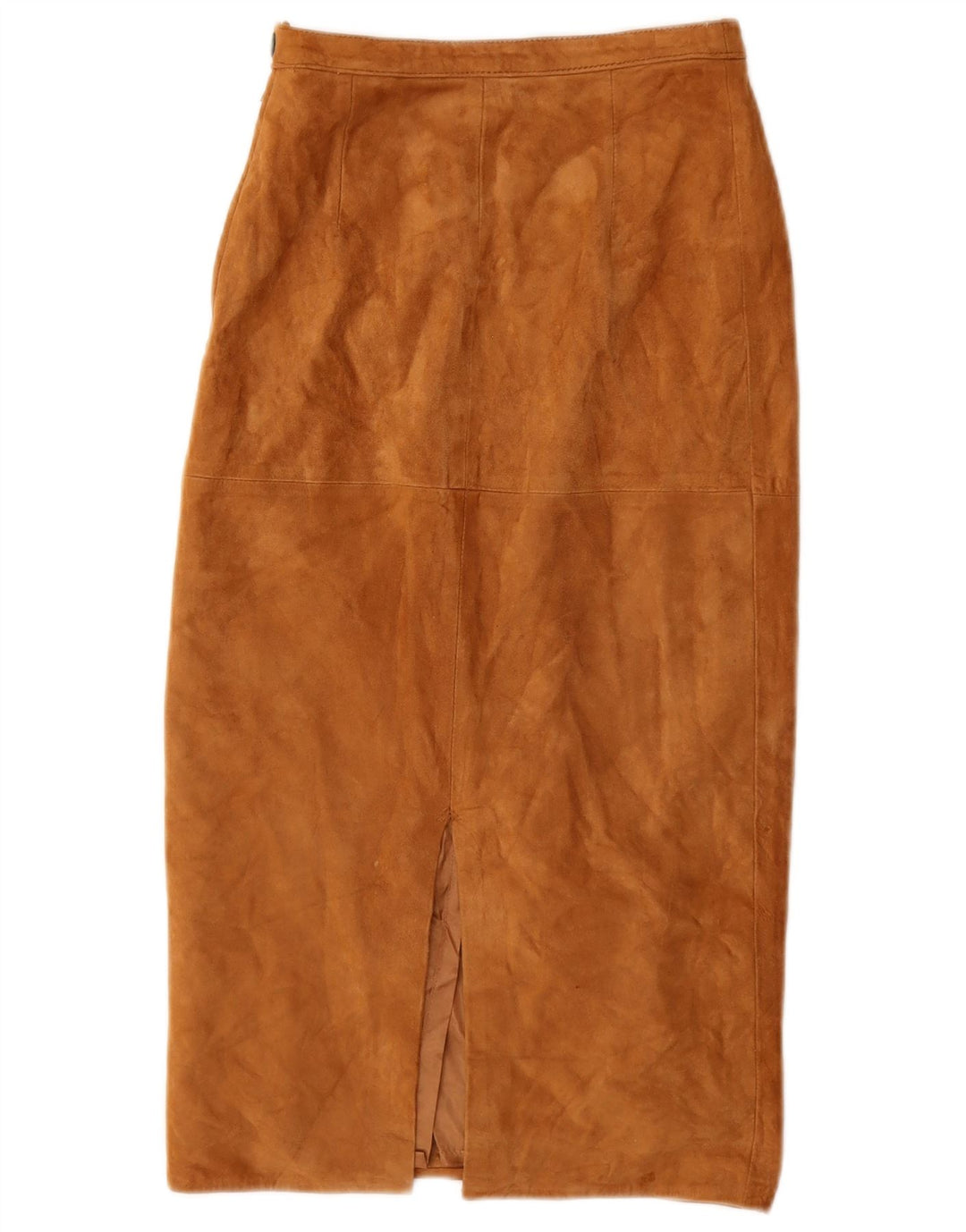 Vintage Damen Wildleder Midirock W28 Mittelbeige