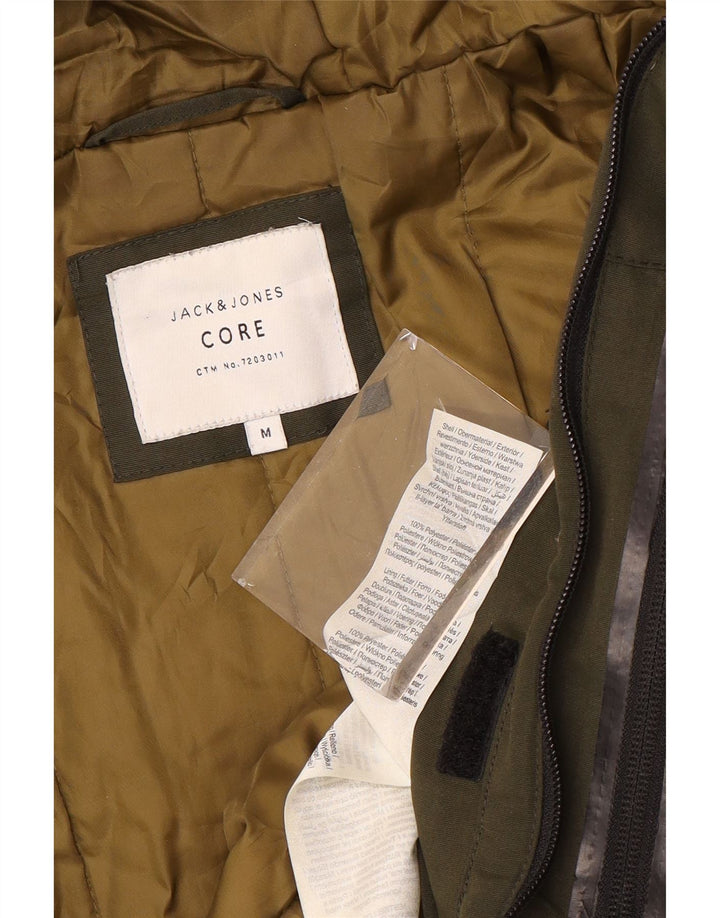 JACK & JONES Wattierte Herrenjacke mit Kapuze, UK 38, mittleres Khaki, Polyester