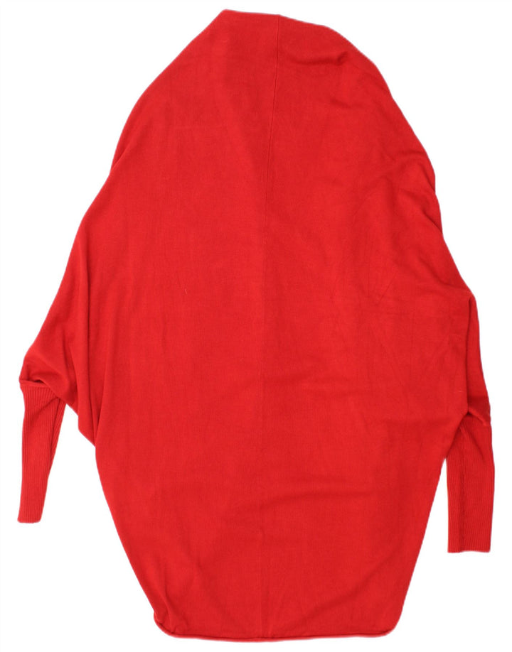 Zara Damen-Strickjacke, übergroß, lang geschnitten, offen, Gr. 14, Mittelrot
