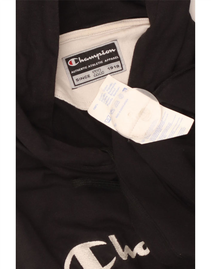 Champion Herren-Weste mit Kapuze und Grafik, XL, schwarze Baumwolle