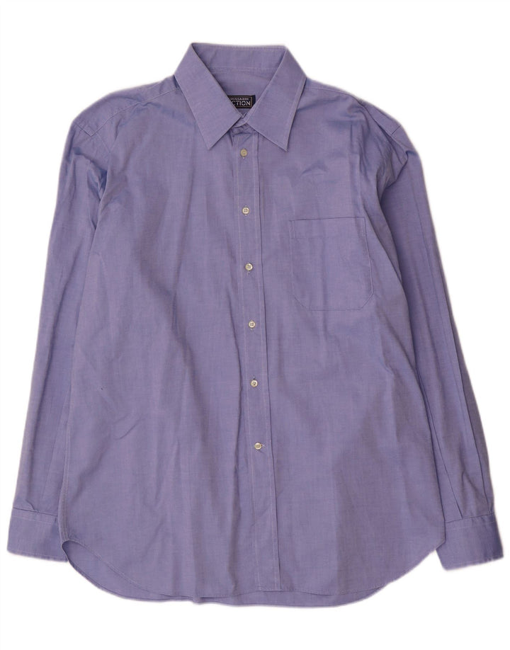 Trussardi Herrenhemd Größe 43 17 XL Blaue Baumwolle