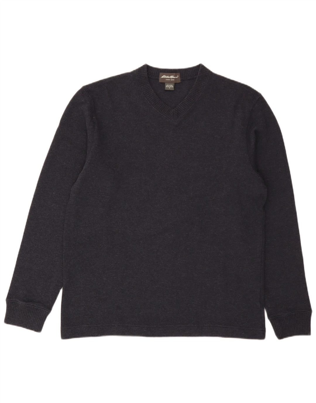 Eddie Bauer Herren-Pullover mit V-Ausschnitt, Größe S, marineblaue Baumwolle
