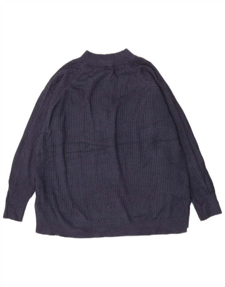 Marks & Spencer Damen-Pullover mit Reißverschluss am Hals, Gr. 40, Marineblau