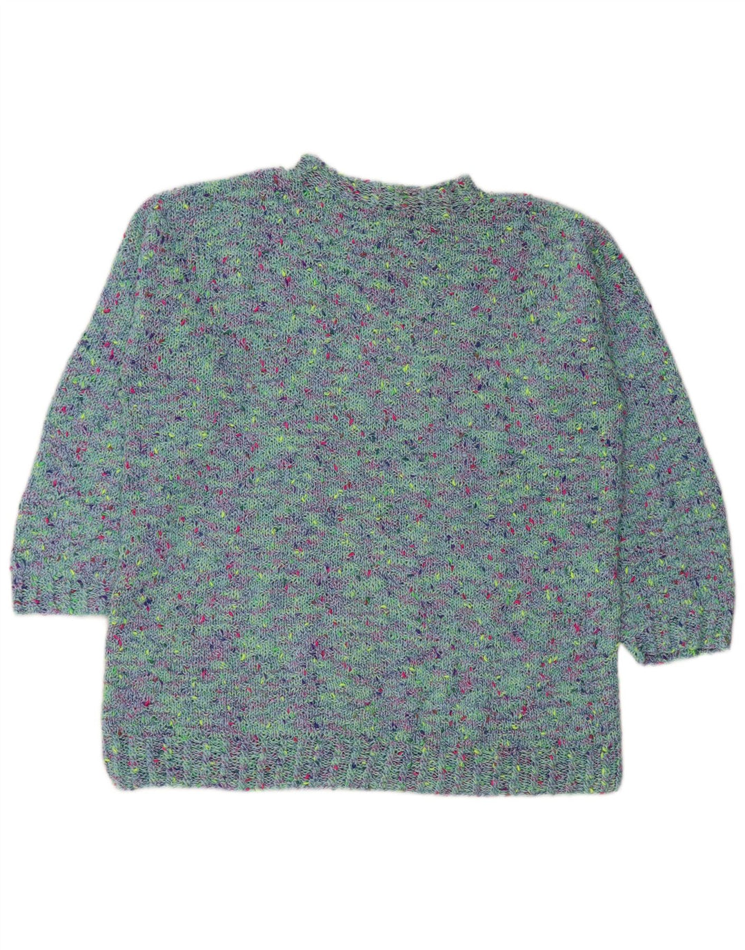 VINTAGE Damen Rollkragenpullover Pullover UK 18 XL Blau meliert