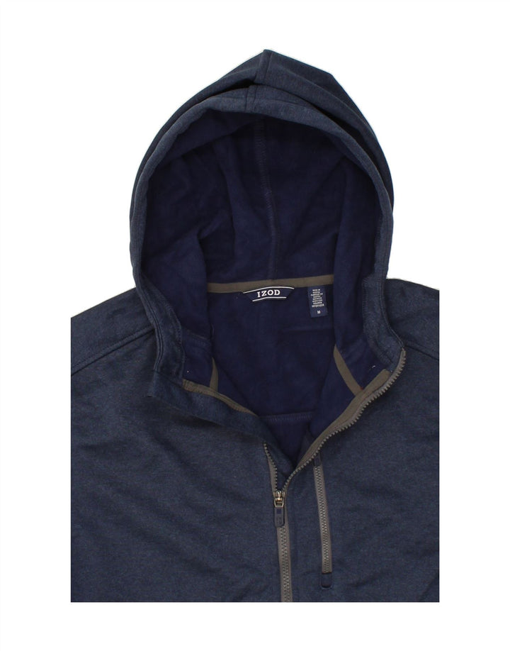 IZOD Mens Zip Hoodie Sweater Medium Navy Blue Polyester Vintage Izod and Second-Hand Izod from Messina Hembry 