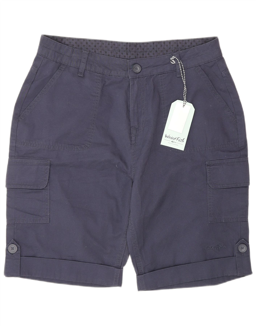 Weird Fish Damen Cargoshorts UK 14 Large W34 Marineblaue Baumwolle
