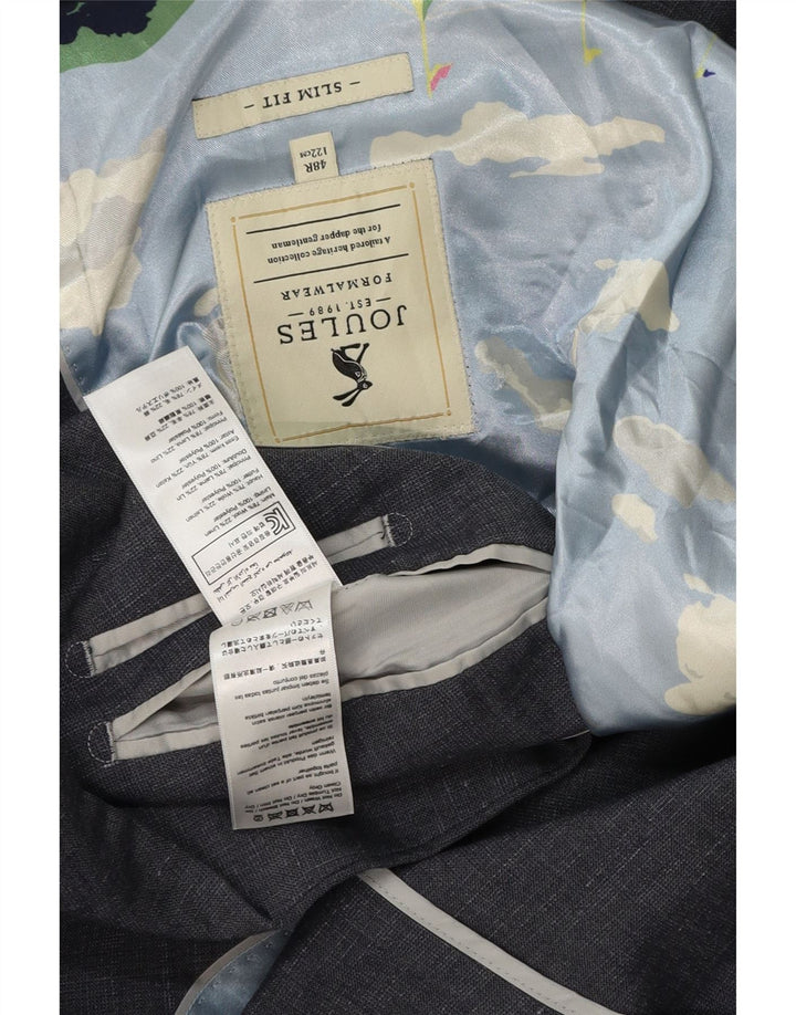 Joules Herren-Blazer mit 2 Knöpfen, schmale Passform, UK 48 4XL, grau gefleckte Wolle